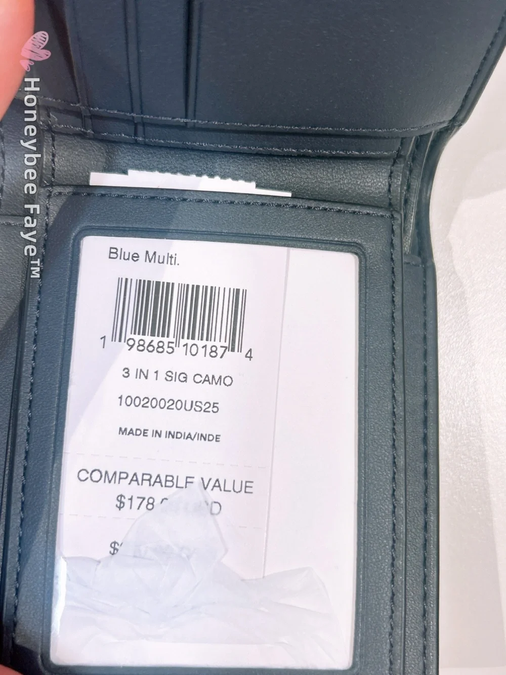 Coach Men's 3-in1 camo Blue and Black Camouflage Leather Bi-Fold Wallet